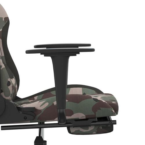 Gamingstol med fodstøtte stof camouflage og sort