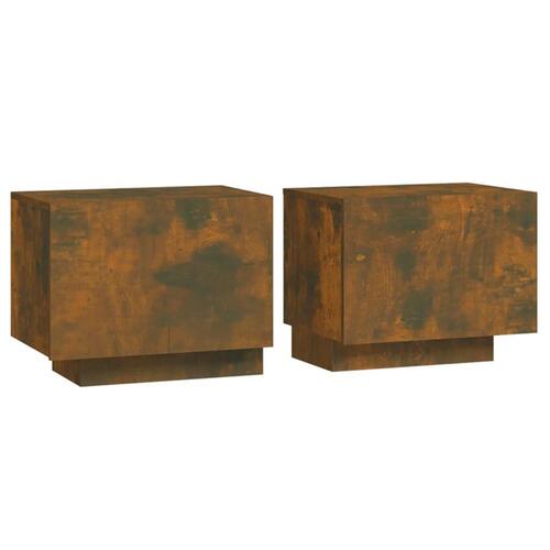 Sengebord 100x35x40 cm konstrueret træ røget egetræsfarve