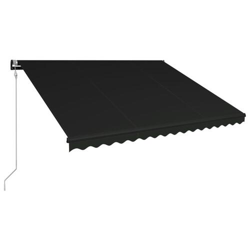 Foldemarkise med vindsensor og LED 450x300 cm antracitgrå