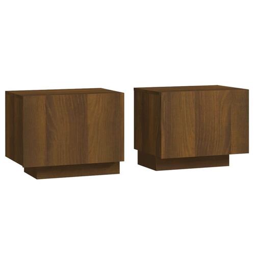 Sengebord 100x35x40 cm konstrueret træ brun egetræsfarve