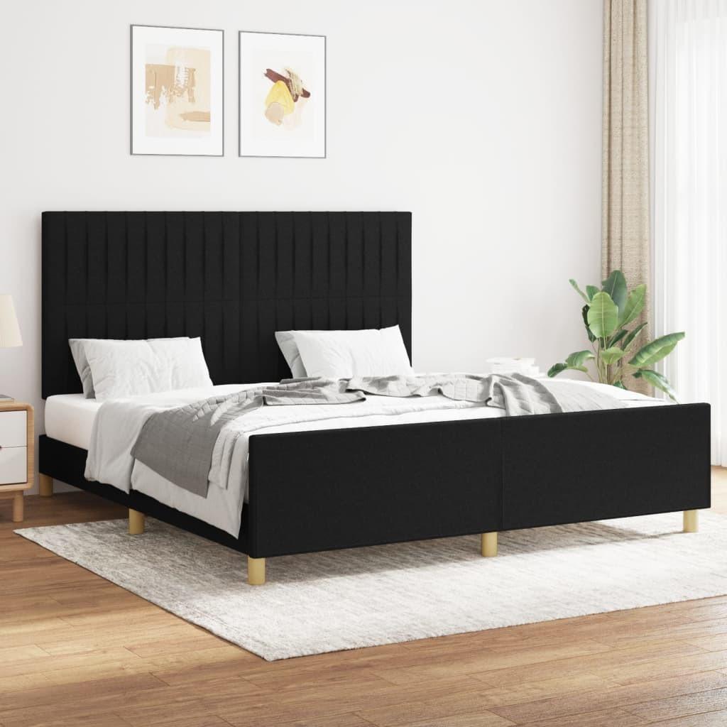 Sengeramme uden madras 160x200 cm stof sort billede