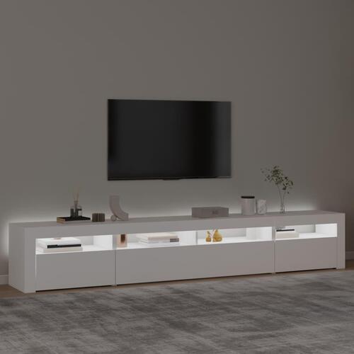 Tv-skab med LED-lys 240x35x40 cm hvid