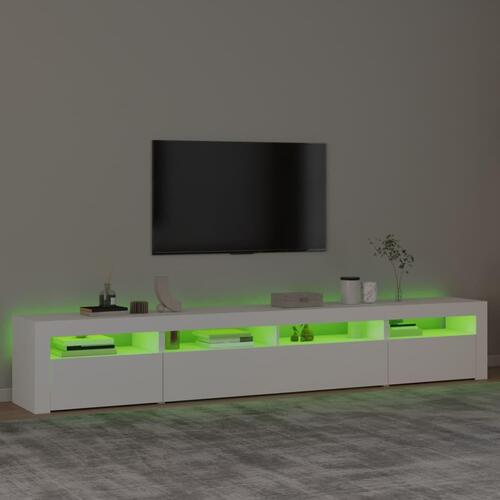 Tv-skab med LED-lys 240x35x40 cm hvid