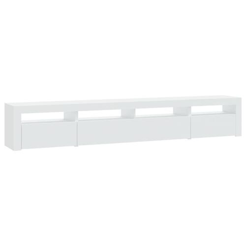 Tv-skab med LED-lys 240x35x40 cm hvid