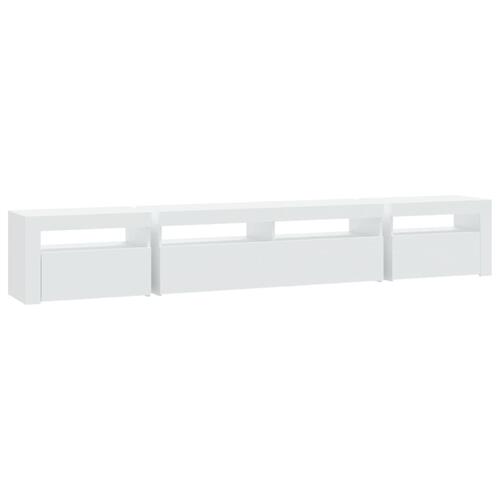 Tv-skab med LED-lys 240x35x40 cm hvid