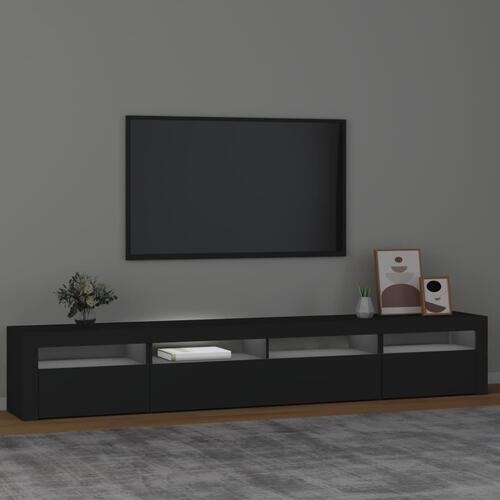 Tv-skab med LED-lys 240x35x40 cm sort