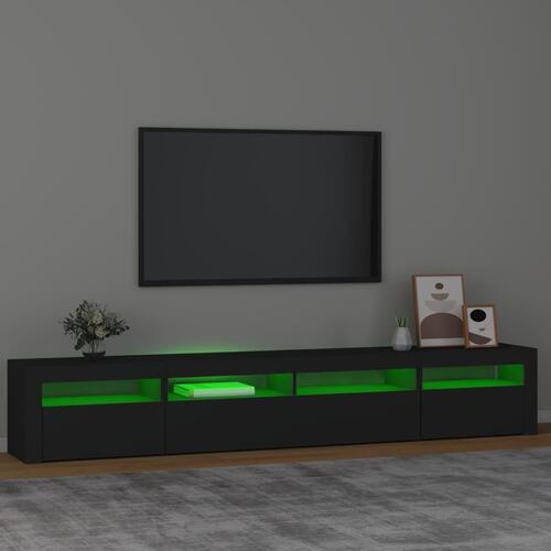 Tv-skab med LED-lys 240x35x40 cm sort