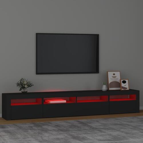 Tv-skab med LED-lys 240x35x40 cm sort