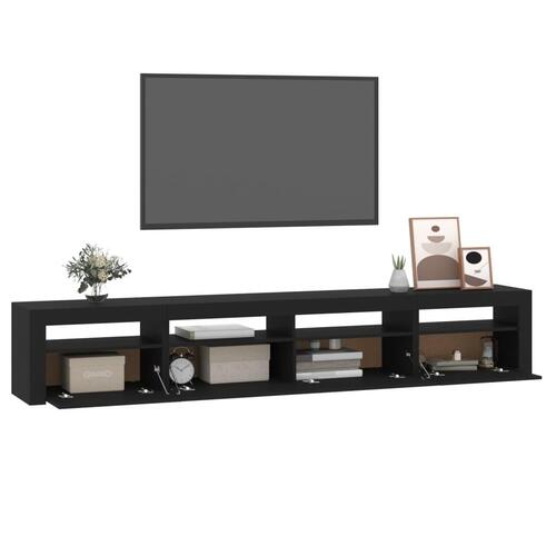 Tv-skab med LED-lys 240x35x40 cm sort