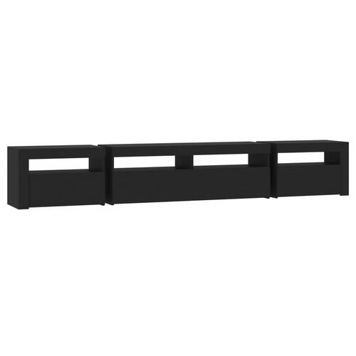Tv-skab med LED-lys 240x35x40 cm sort