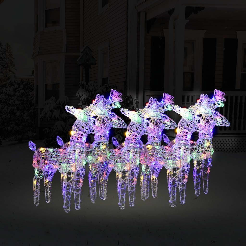 Julerensdyr 6 stk. 240 LED'er akryl flerfarvet lys