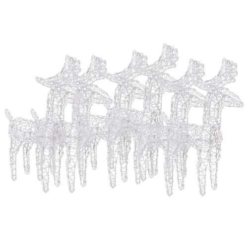 Julerensdyr 6 stk. 240 LED'er akryl flerfarvet lys