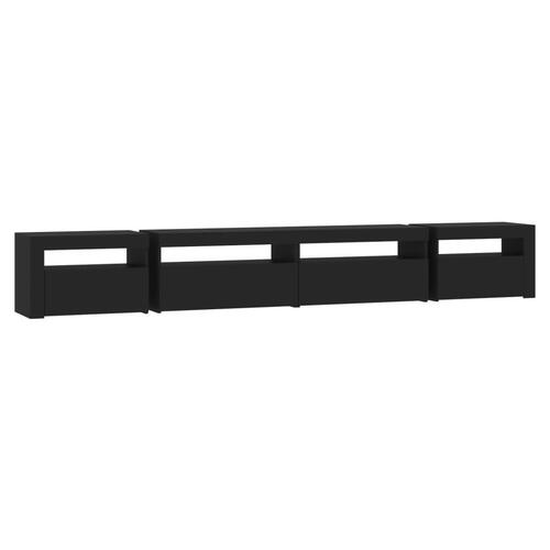 Tv-skab med LED-lys 270x35x40 cm sort