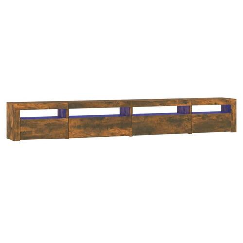 Tv-skab med LED-lys 270x35x40 cm røget egetræ