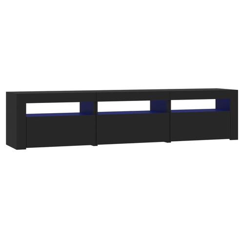 Tv-bord med LED-lys 180x35x40 cm sort