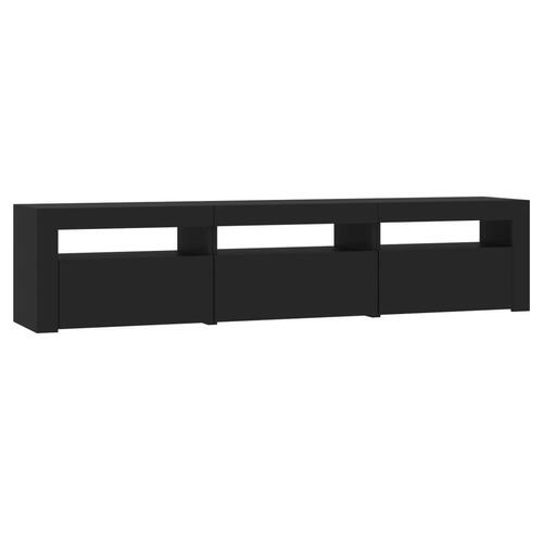 Tv-bord med LED-lys 180x35x40 cm sort