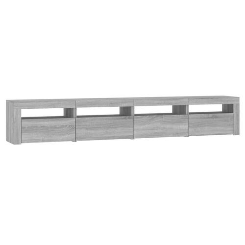 Tv-skab med LED-lys 240x35x40 cm grå sonoma-eg