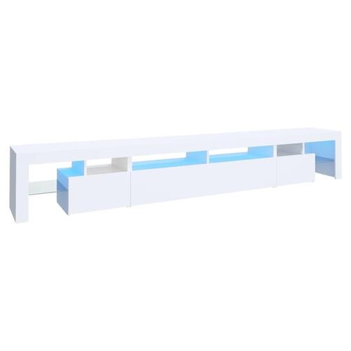 Tv-skab med LED-lys 260x36,5x40 cm hvid