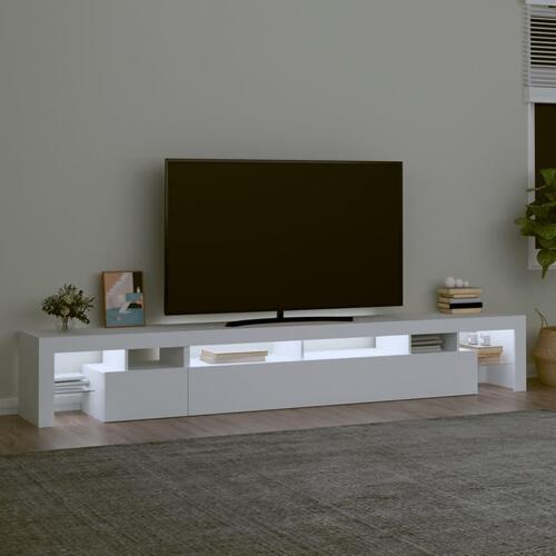 Tv-skab med LED-lys 260x36,5x40 cm hvid