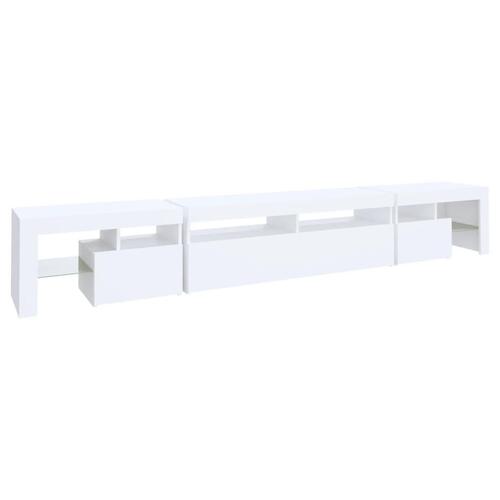 Tv-skab med LED-lys 260x36,5x40 cm hvid