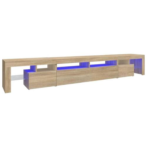 Tv-skab med LED-lys 260x36,5x40 cm sonoma-eg