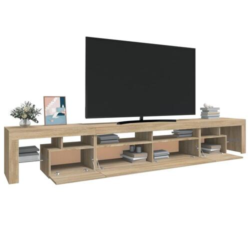 Tv-skab med LED-lys 260x36,5x40 cm sonoma-eg