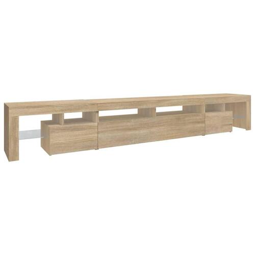 Tv-skab med LED-lys 260x36,5x40 cm sonoma-eg