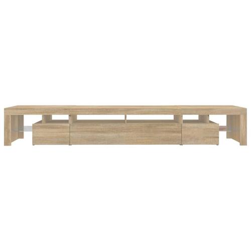 Tv-skab med LED-lys 260x36,5x40 cm sonoma-eg