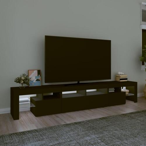 Tv-skab med LED-lys 230x36,5x40 cm sort
