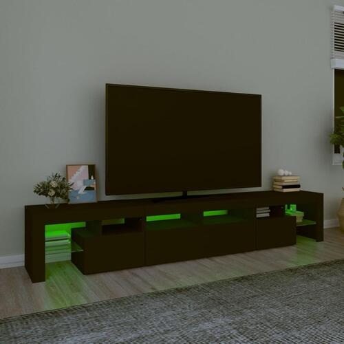 Tv-skab med LED-lys 230x36,5x40 cm sort