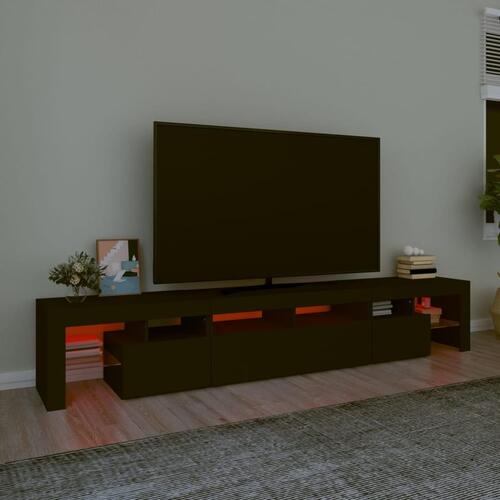 Tv-skab med LED-lys 230x36,5x40 cm sort