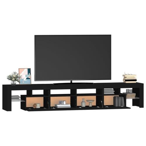 Tv-skab med LED-lys 230x36,5x40 cm sort