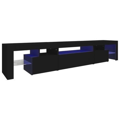 Tv-skab med LED-lys 215x36,5x40 cm sort