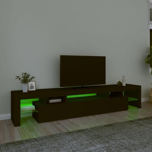 Tv-skab med LED-lys 215x36,5x40 cm sort