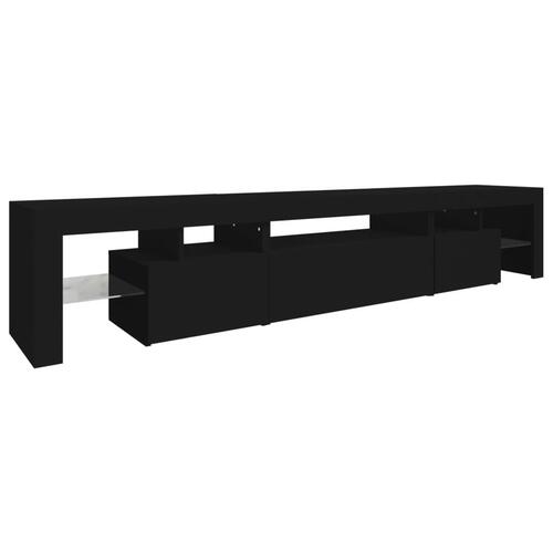 Tv-skab med LED-lys 215x36,5x40 cm sort