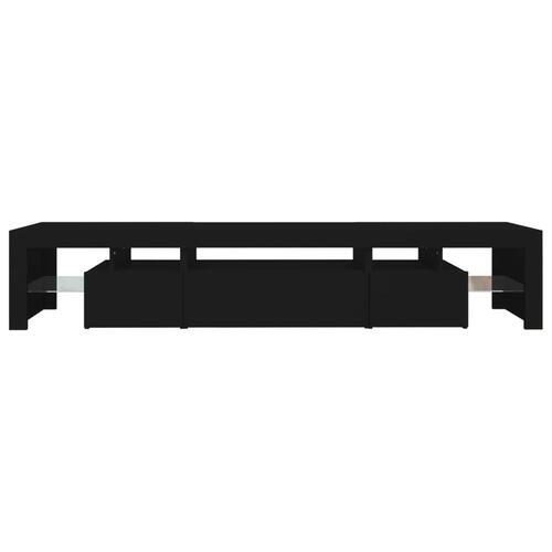 Tv-skab med LED-lys 215x36,5x40 cm sort