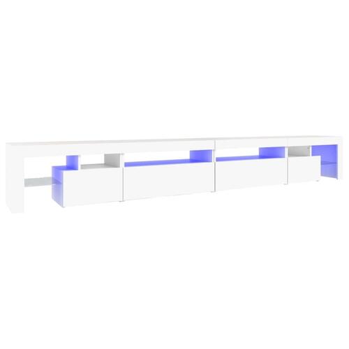 Tv-skab med LED-lys 290x36,5x40 cm hvid
