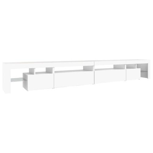 Tv-skab med LED-lys 290x36,5x40 cm hvid