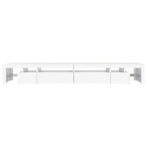 Tv-skab med LED-lys 290x36,5x40 cm hvid