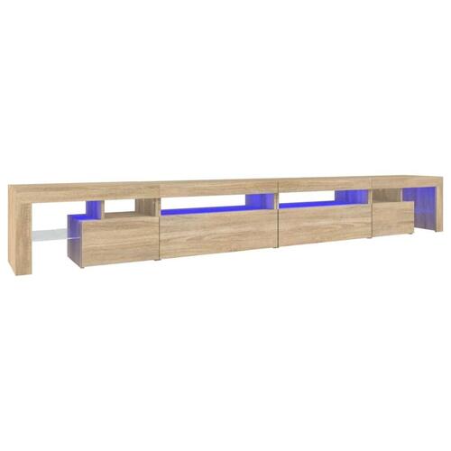 Tv-bord med LED-lys 290x36,5x40 cm sonoma-eg