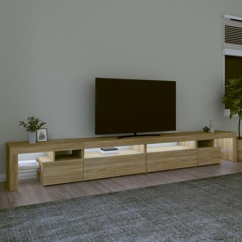 Tv-bord med LED-lys 290x36,5x40 cm sonoma-eg