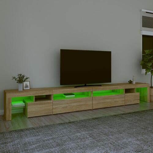 Tv-bord med LED-lys 290x36,5x40 cm sonoma-eg