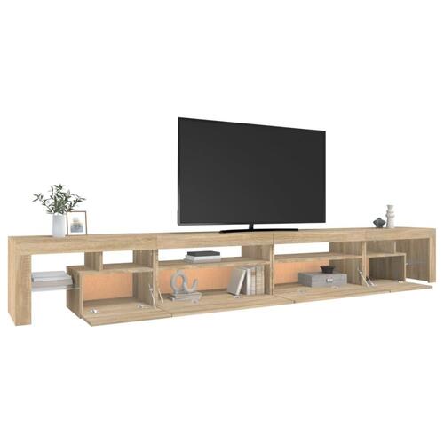 Tv-bord med LED-lys 290x36,5x40 cm sonoma-eg