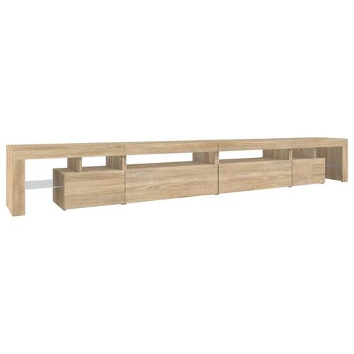 Tv-bord med LED-lys 290x36,5x40 cm sonoma-eg