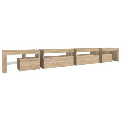 Tv-bord med LED-lys 290x36,5x40 cm sonoma-eg