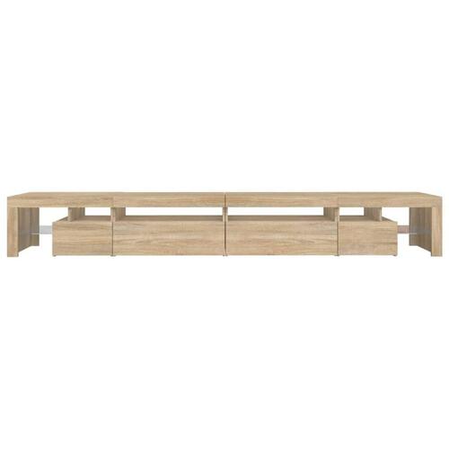 Tv-bord med LED-lys 290x36,5x40 cm sonoma-eg