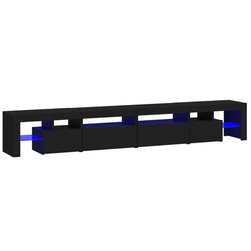 Tv-skab med LED-lys 260x36,5x40 cm sort