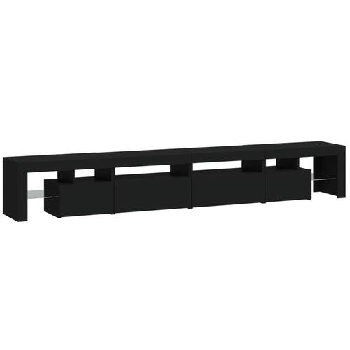 Tv-skab med LED-lys 260x36,5x40 cm sort