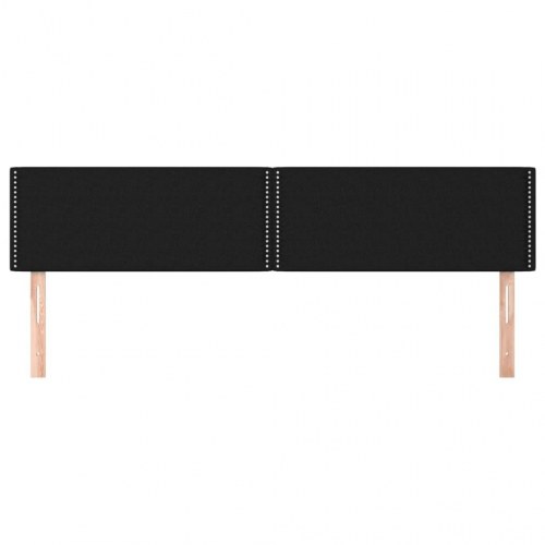 Sengegavl 160 x 5 x 78/88 cm i stof - sort, med nitter