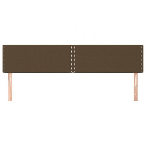 Sengegavl i stof med nitter 180 x 5 x 78/88 cm - mørkebrun
